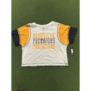 Nashville Predators cropped t-shirt White/navy/yellow Size XL Women